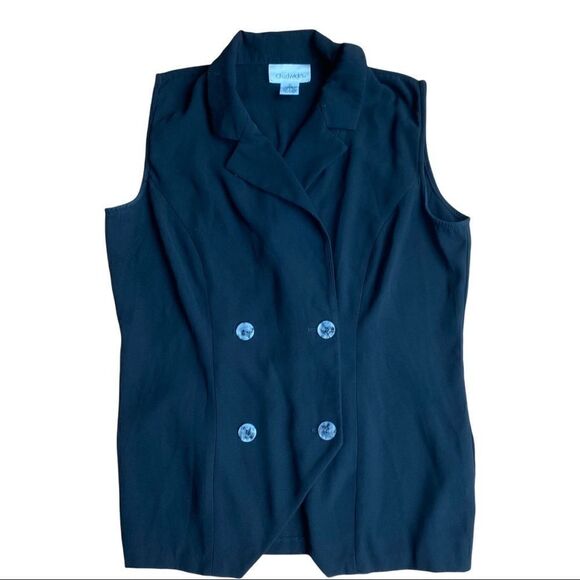 Chadwick’s Double Breasted Vest Top Black Sz 12 - Picture 3 of 3